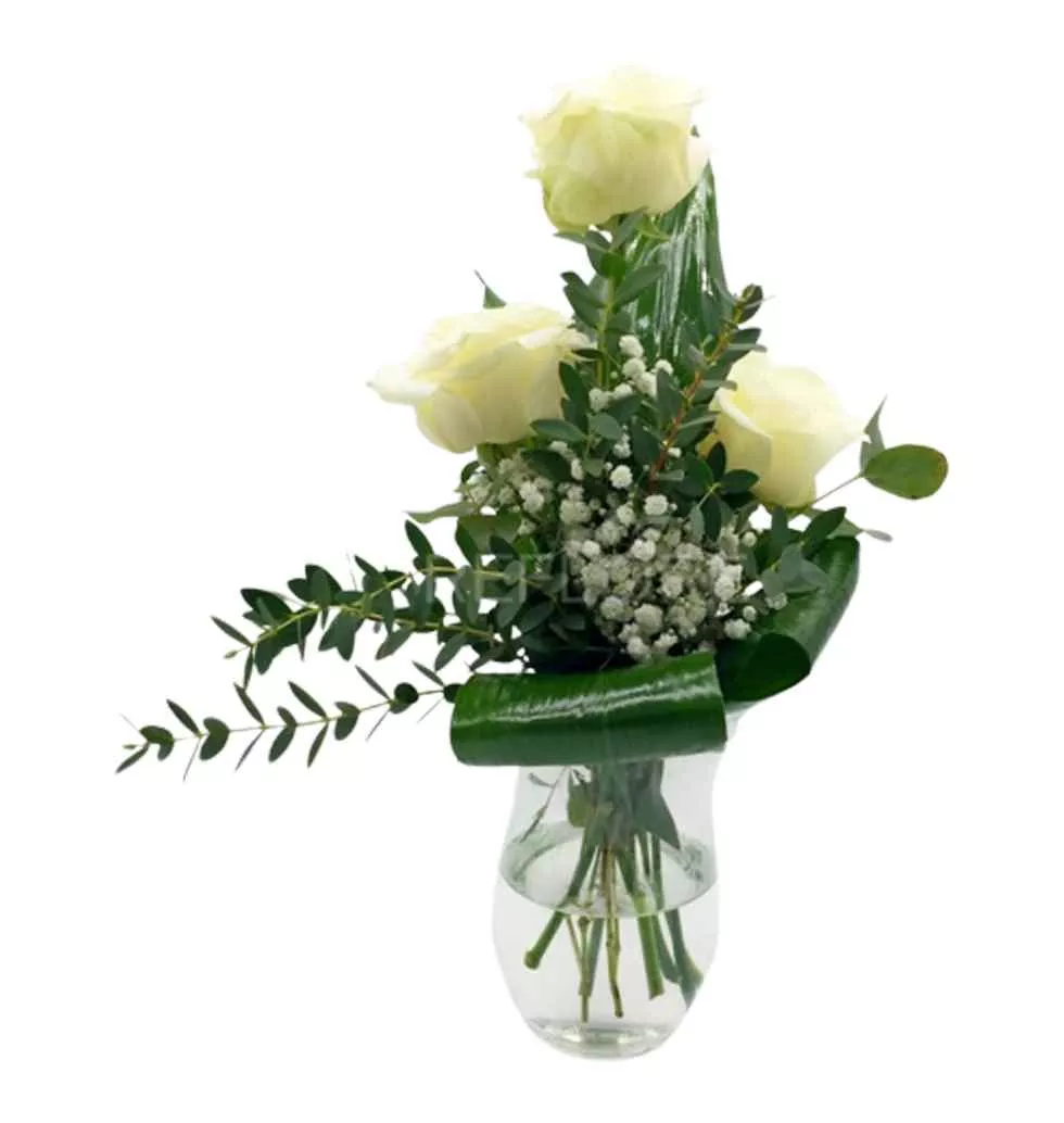 Calming White Rose Arrangement