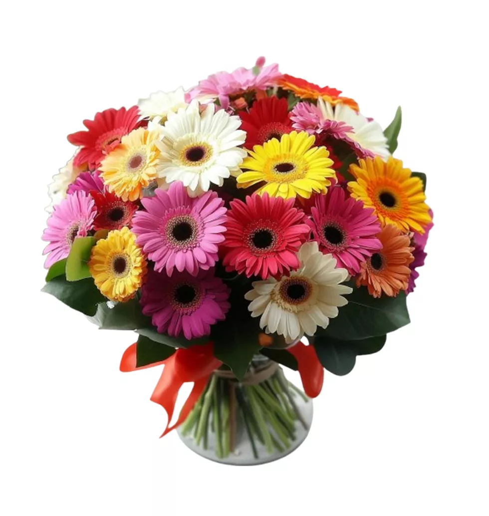 Vibrant Floral Bouquet: Multi-Colored Gerberas