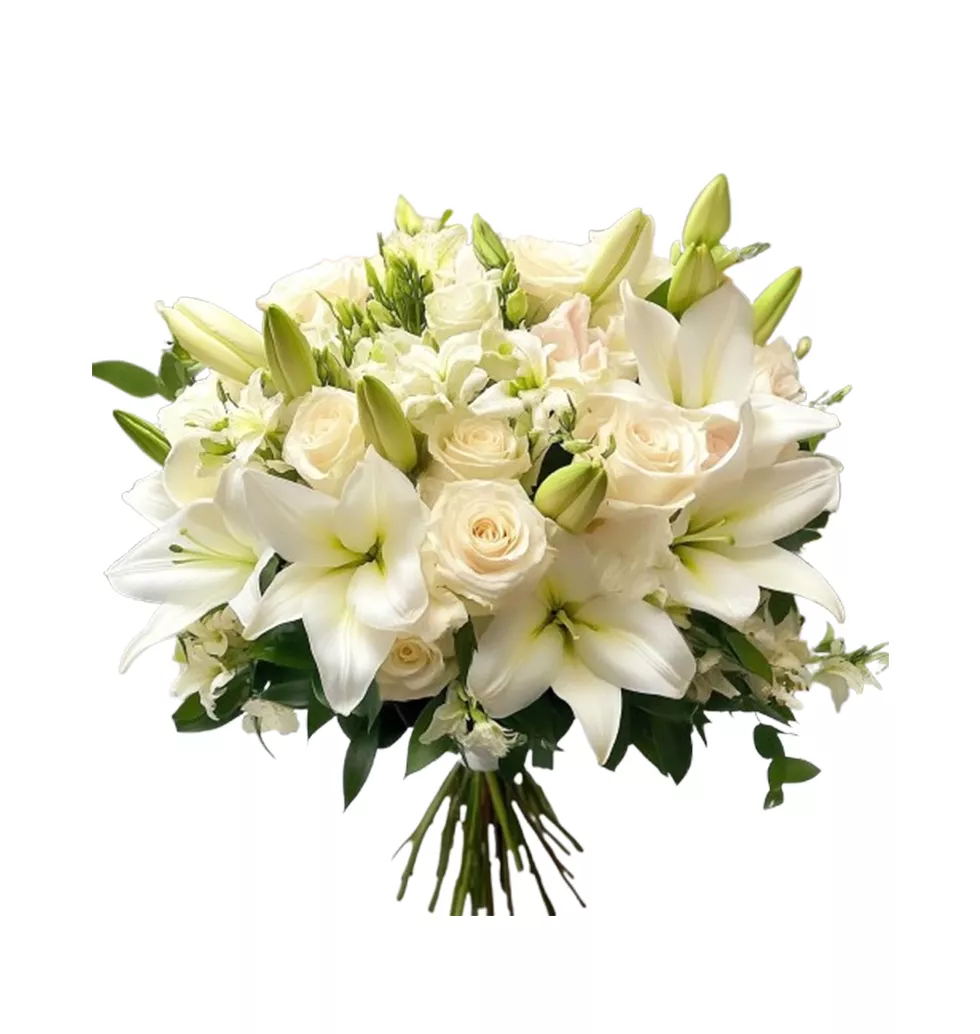 A Stunning White Floral Bouquet