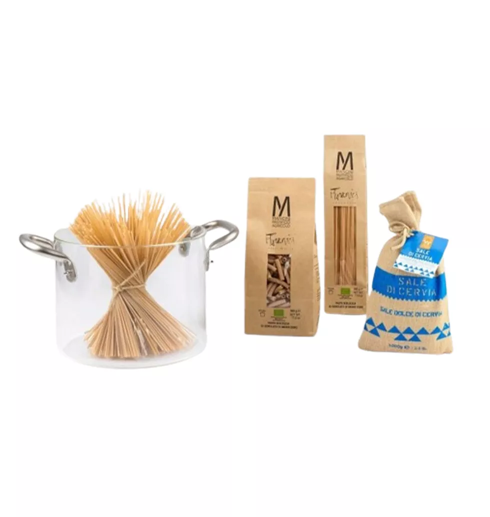 Artisan Pasta & Borosilicate Pot Gift Basket