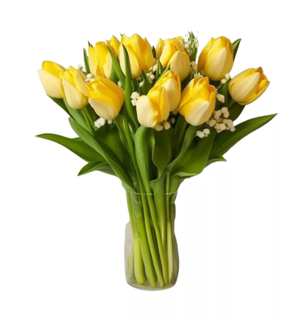 Radiant Yellow Tulip Bouquet