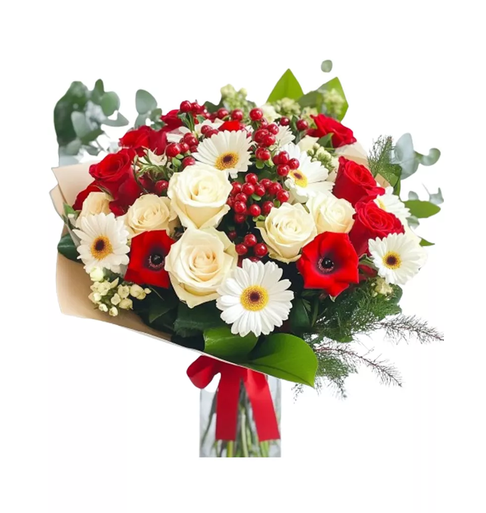 Elegant Roses & Gerberas Bouquet